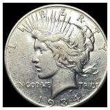 1934-S Peace Silver Dollar NEARLY  UNCIRCULATED
