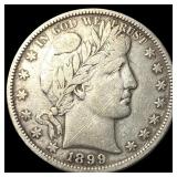 1899 Silver Half Dollar (Barber) LIGHTLY  CIRCULA