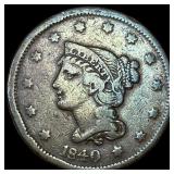 1840 Braided Hair Large Cent LIGHTLY  CIRCULATED