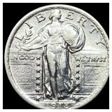 1918 Silver Standing Liberty Quarter CHOICE  AU