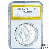 1878 Rev 79 Morgan Silver Dollar PGA MS63