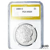 1888-O Morgan Silver Dollar PGA MS64