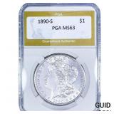 1890-S Morgan Silver Dollar PGA MS63