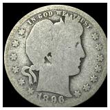 1896-O Silver Barber Quarter NICELY  CIRCULATED