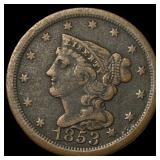 1853 Braided Hair Half Cent LIGHTLY  CIRCULATED