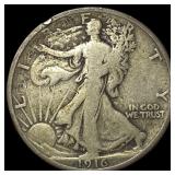 1916 Walking Liberty Half Dollar LIGHTLY  CIRCULA
