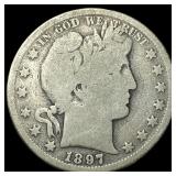 1897 Silver Barber Half Dollar NICELY  CIRCULATED
