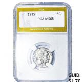 1935 Buffalo Nickel PGA MS65