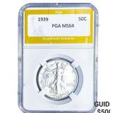 1939 Walking Liberty Half Dollar PGA MS64
