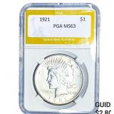 1921 Silver Peace Dollar PGA MS63