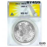 1889 Morgan Silver Dollar ANACS MS62