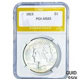 1923 Silver Peace Dollar PGA MS65
