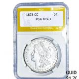 1878-CC Morgan Silver Dollar PGA MS63
