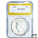 1921 Silver Peace Dollar PGA MS63