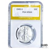 1945-S Walking Liberty Half Dollar PGA MS64
