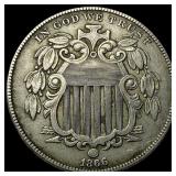 1866 Shield Nickel LIGHTLY CIRCULATED