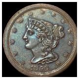 1850 Braided Hair Half Cent CLOSELY  UNCIRCULATED