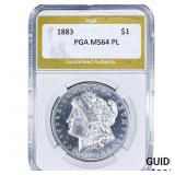 1883 Morgan Silver Dollar PGA MS64 PL