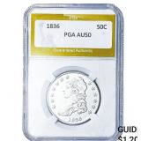 1836 Capped Bust Half Dollar PGA AU50