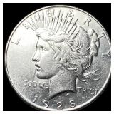 1928 Silver Peace Dollar NEARLY UNCIRCULATED