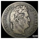 1839 France Silver 5 Francs