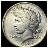 1921 Silver Peace Dollar NEARLY UNCIRCULATED