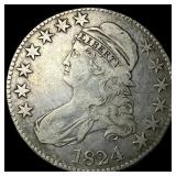 1824 Capped Bust Half Dollar ABOUT UNCIRCULATED