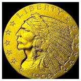 1908 Indian Head $2.50 Gold Quarter Eagle NICELY C