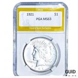 1921 Silver Peace Dollar PGA MS63