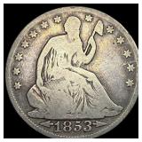 1853-O Silver Seated Liberty Half Dollar  NICELY