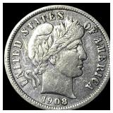 1908-S Silver Barber Dime CLOSELY  UNCIRCULATED