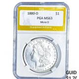 1880-O Morgan Silver Dollar PGA MS63 Micro O