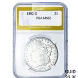 1892-O Morgan Silver Dollar PGA MS63