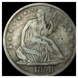 1858 Seated Liberty Half Dollar ABOUT UNCIRCULATED