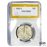 1942-S Walking Liberty Half Dollar PGA MS66
