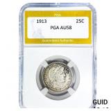 1913 Barber Quarter PGA AU58