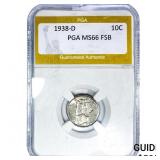 1938-D Mercury Silver Dime PGA MS66 FSB