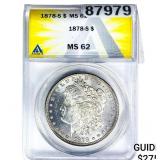 1879-S Morgan Silver Dollar ANACS MS62