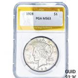 1928 Silver Peace Dollar PGA MS63