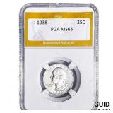1938 Washington Silver Quarter PGA MS63