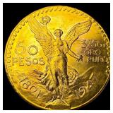 1947 Mexico Gold 50 Pesos UNCIRCULATED