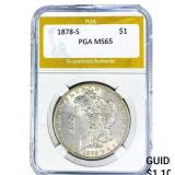 1878-S Morgan Silver Dollar PGA MS65