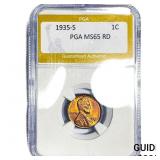 1935-S Wheat Cent PGA MS65 RD