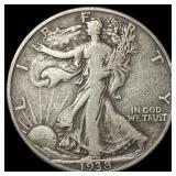 1938-D Silver Walking Liberty Half Dollar  LIGHTL