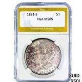 1881-S Morgan Silver Dollar PGA MS65