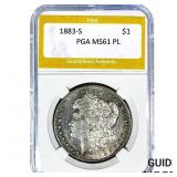 1883-S Morgan Silver Dollar PGA MS61 PL