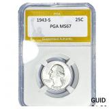 1943-S Washington Silver Quarter PGA MS67