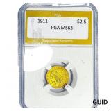 1911 $2.50 Gold Quarter Eagle PGA MS63
