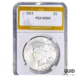 1923 Silver Peace Dollar PGA MS64