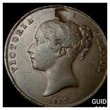 1839 Isle of Man Penny NEARLY UNCIRCULATED